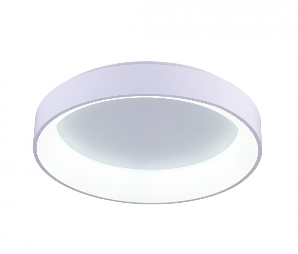 CWI LIGHTING   7103C24-1-104  Arenal LED Drum Shade Flush Mount with White finish