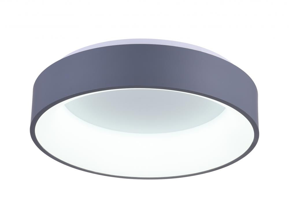 CWI LIGHTING   7103C24-1-167   Arenal LED Drum Shade Flush Mount with Gray & White finish