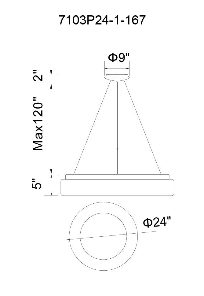 CWI LIGHTING   7103P24-1-167  Arenal LED Drum Shade Pendant with Gray & White finish