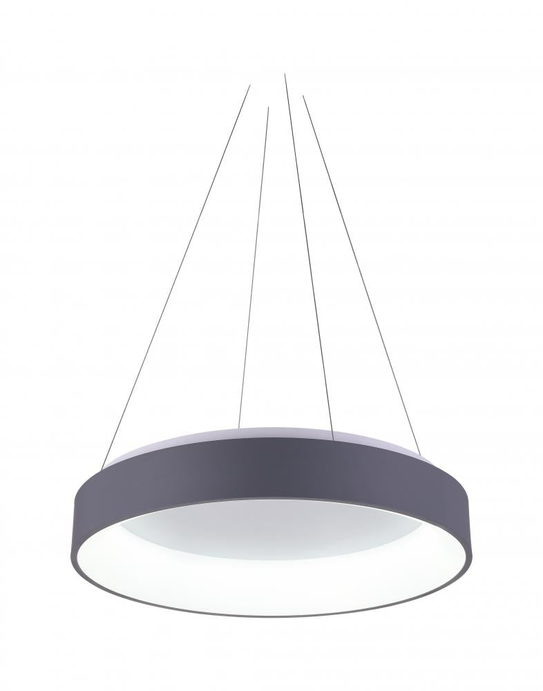 CWI LIGHTING   7103P24-1-167  Arenal LED Drum Shade Pendant with Gray & White finish