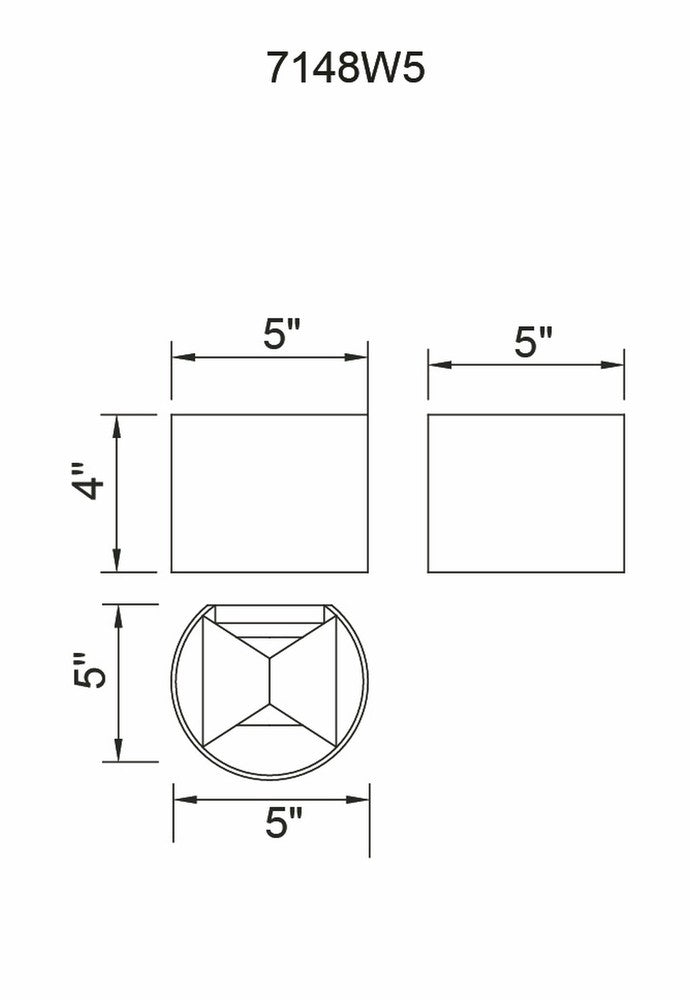 CWI LIGHTING  7148W5-103-R  Lilliana LED Wall Sconce with White Finish