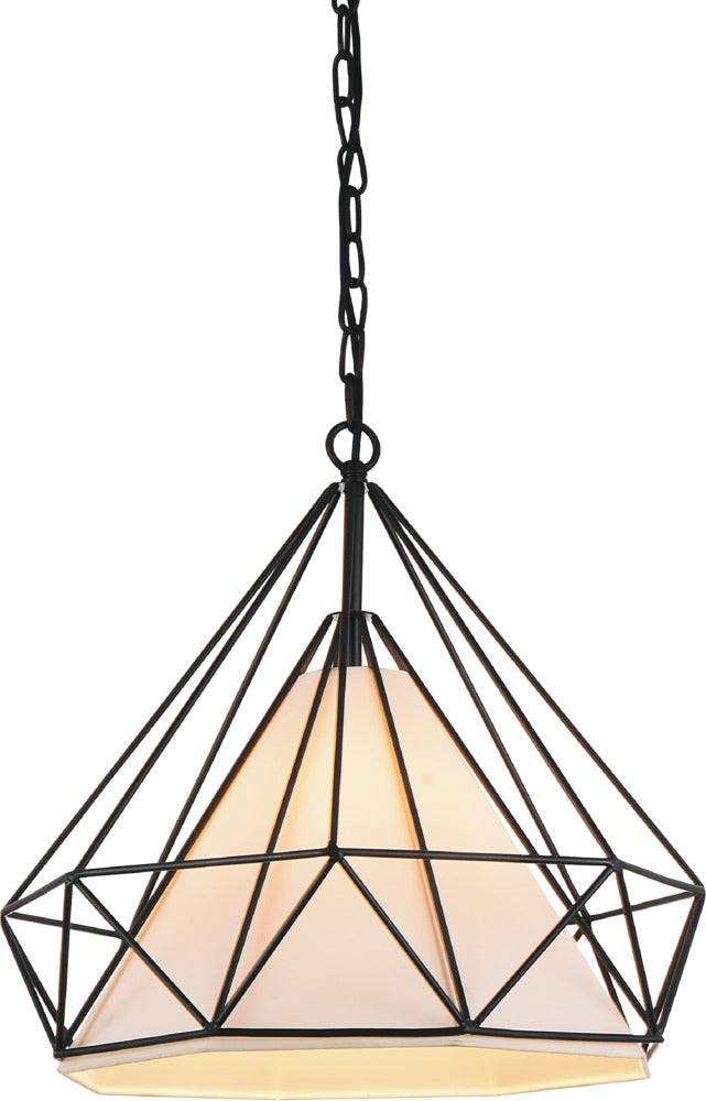 CWI LIGHTING  9600P18-1-101  Diamond 1 Light Down Pendant with Black finish