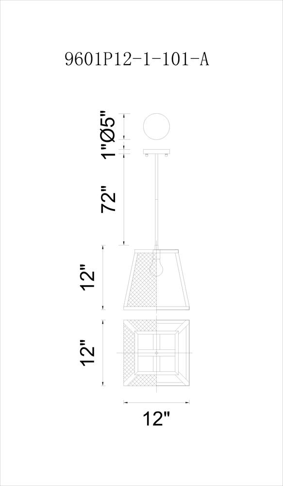 CWI LIGHTING  9601P12-1-101 Alyson  1 Light Down Mini Pendant with Black finish