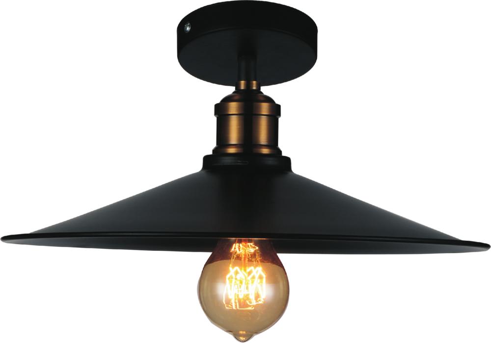 CWI LIGHTING  9605C13-1-101  Brave 1 Light Flush Mount with Black finish
