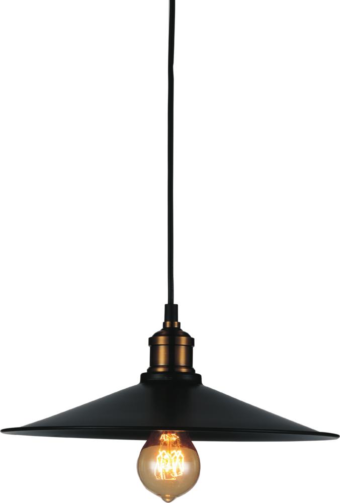 CWI LIGHTING  9605P13-1-101  Brave 1 Light Down Mini Pendant with Black finish
