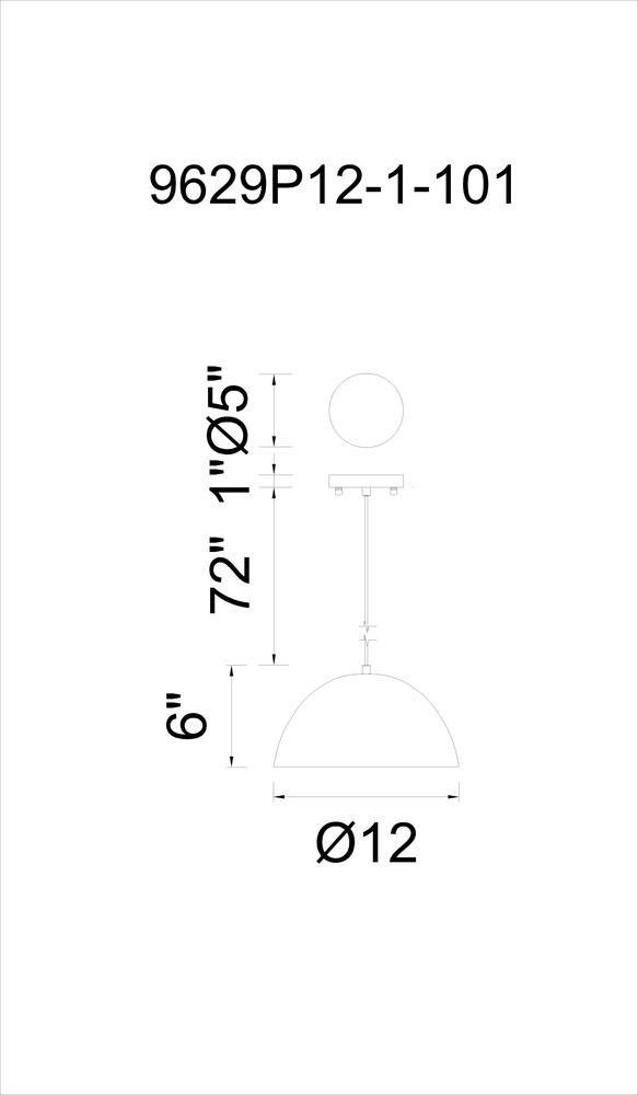 CWI LIGHTING  9629P12-1-101  Modest 1 Light Down Mini Pendant with Black finish