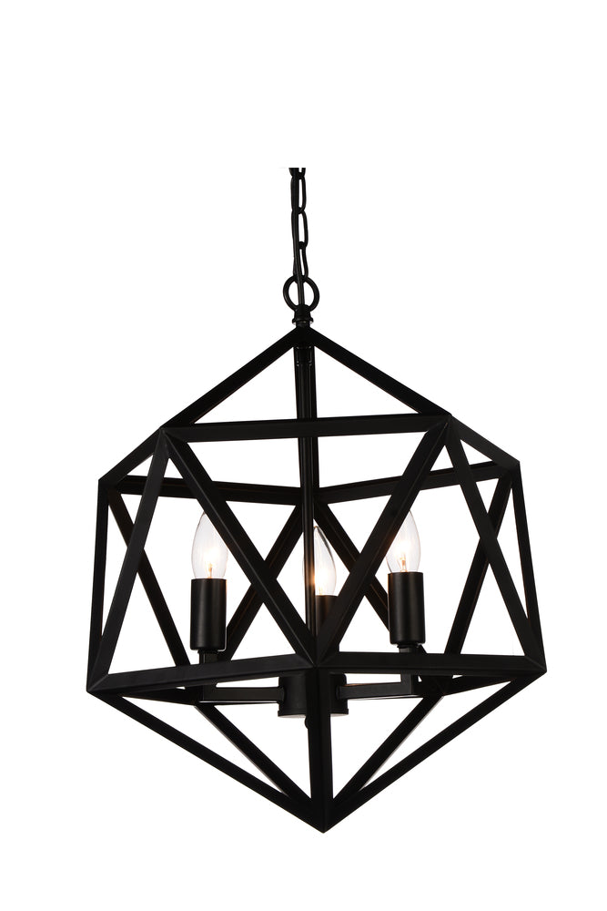 CWI LIGHTING  9641P17-3-101  Amazon 3 Light Up Pendant with Black finish