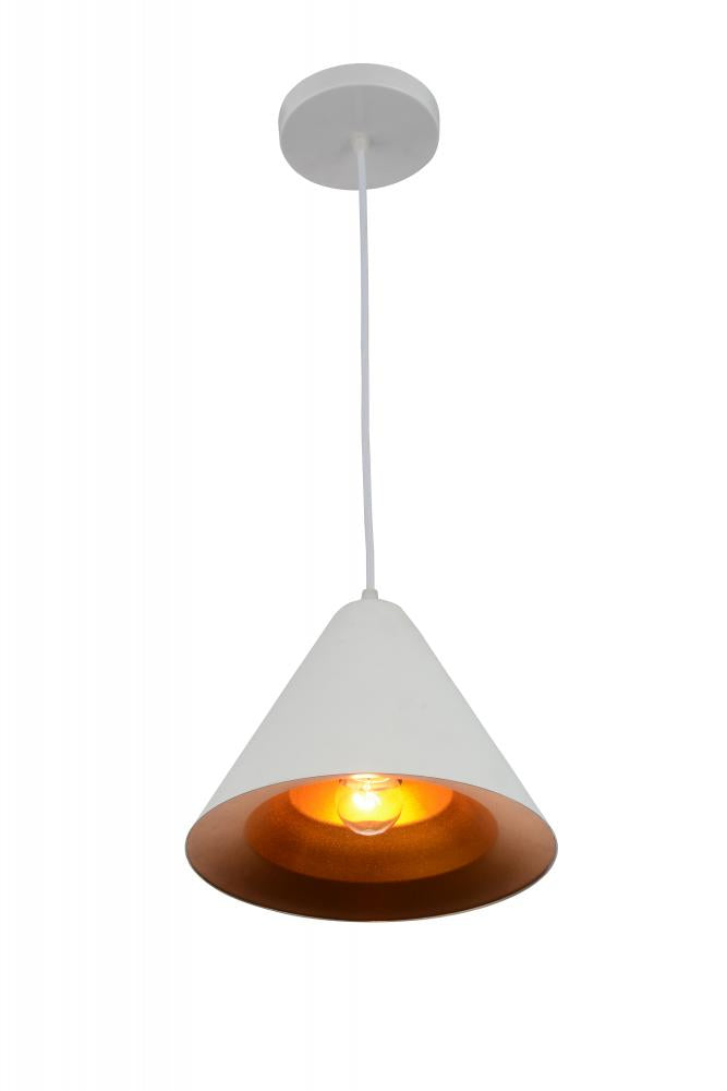 CWI LIGHTING  9666P10-1-142  Keila 1 Light Down Pendant with Matte White & Gold finish