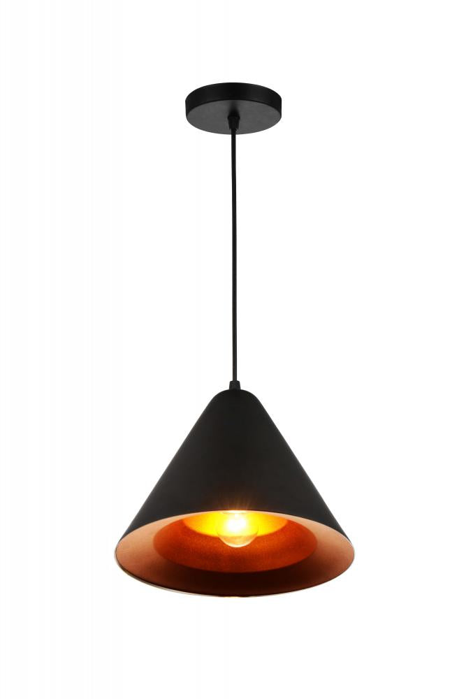 CWI LIGHTING  9666P10-1-143  Keila 1 Light Down Pendant with Black & Gold finish
