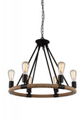 CWI LIGHTING  9671P25-6-101  CWI LIGHTING  Ganges 6 Light Up Chandelier with Black finish