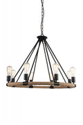 CWI LIGHTING  9671P33-8-101  Ganges 8 Light Up Chandelier with Black finish