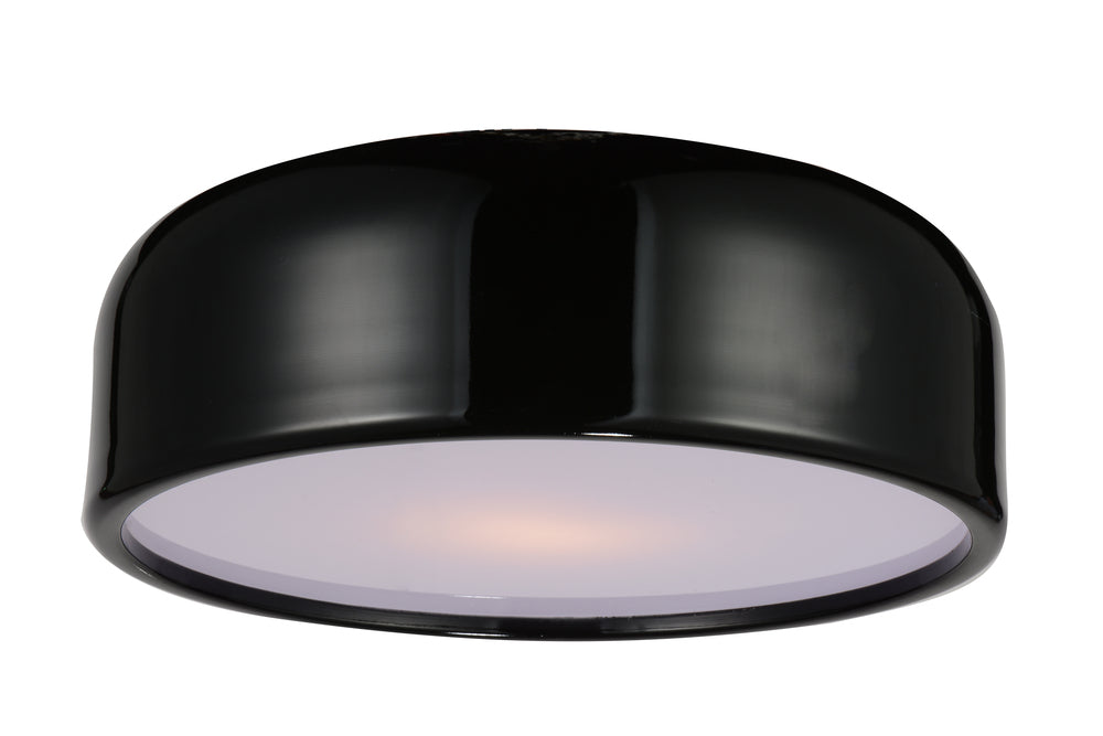 CWI LIGHTING  9688C19-3-171  Campton 3 Light Drum Shade Flush Mount with Black finish