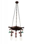 CWI LIGHTING  9718P22-3-210-A  Manor 3 Light Down Chandelier with Speckled copper finish