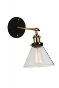 CWI LIGHTING  9735W7-1-101  Eustis 1 Light Wall Sconce with Black & Gold Brass finish