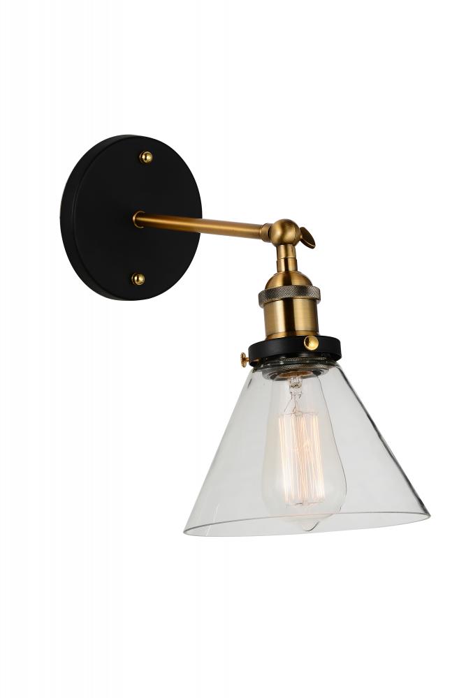 CWI LIGHTING  9735W7-1-101  Eustis 1 Light Wall Sconce with Black & Gold Brass finish
