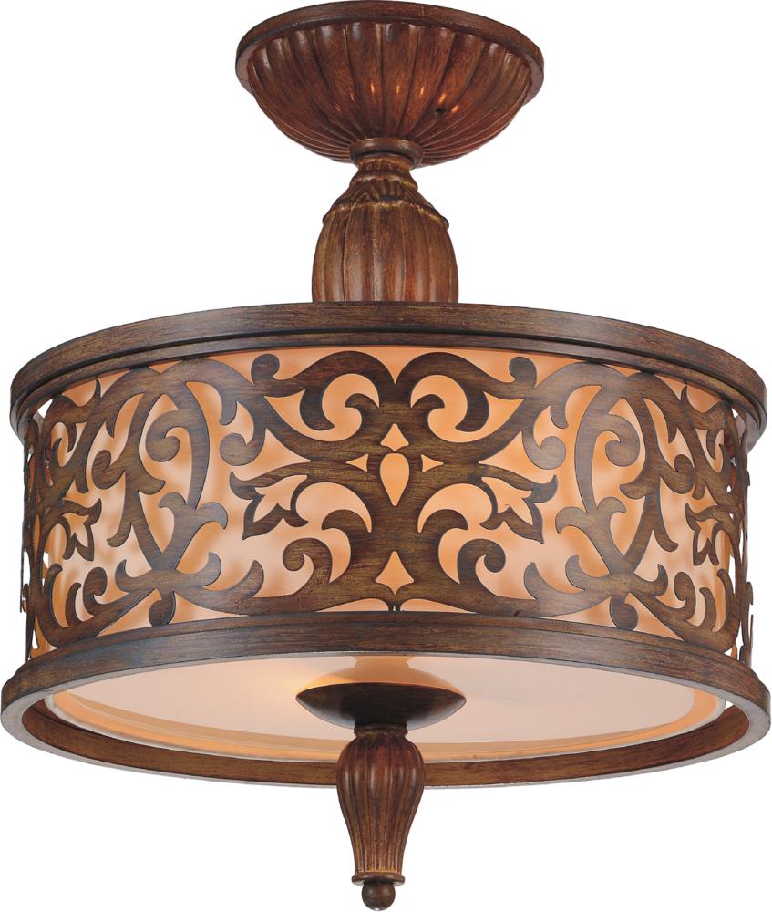 CWI LIGHTING  9807C14-3-116  Nicole 3 Light Drum Shade Flush Mount with Brushed Chocolate finish