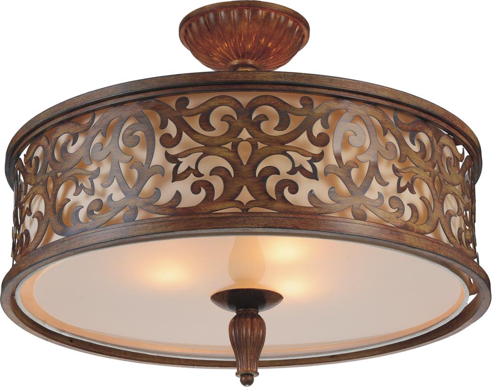 CWI LIGHTING  9807C21-5-116  Nicole 5 Light Drum Shade Flush Mount with Brushed Chocolate finish