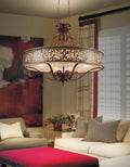 CWI LIGHTING  9807P39-6-116  Nicole 6 Light Drum Shade Chandelier with Brushed Chocolate finish