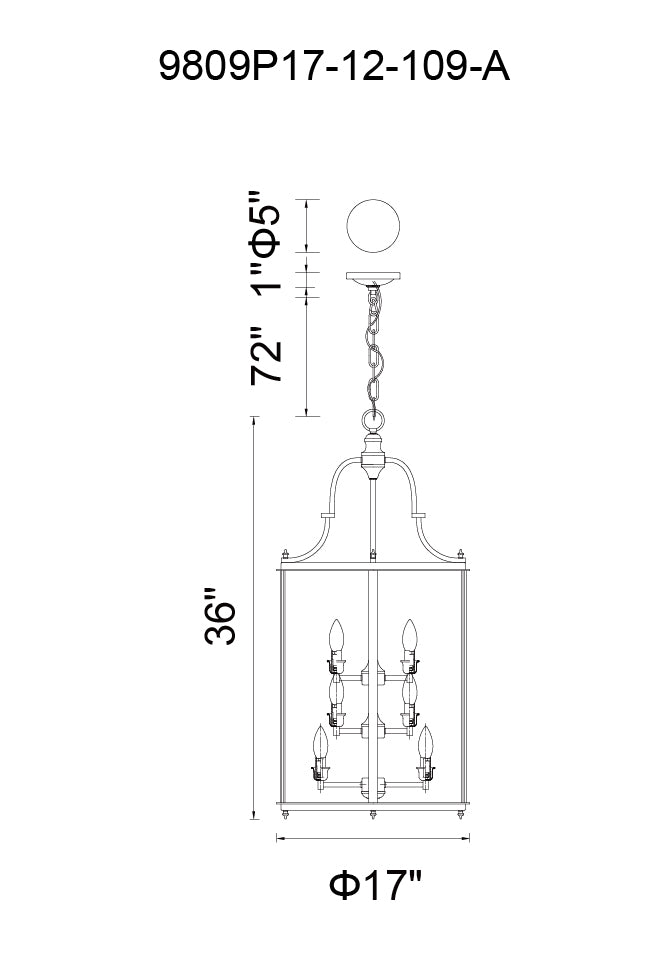CWI LIGHTING   9809P17-12-109-A  Desire 12 Light Drum Shade Chandelier with Oil Rubbed Bronze finish