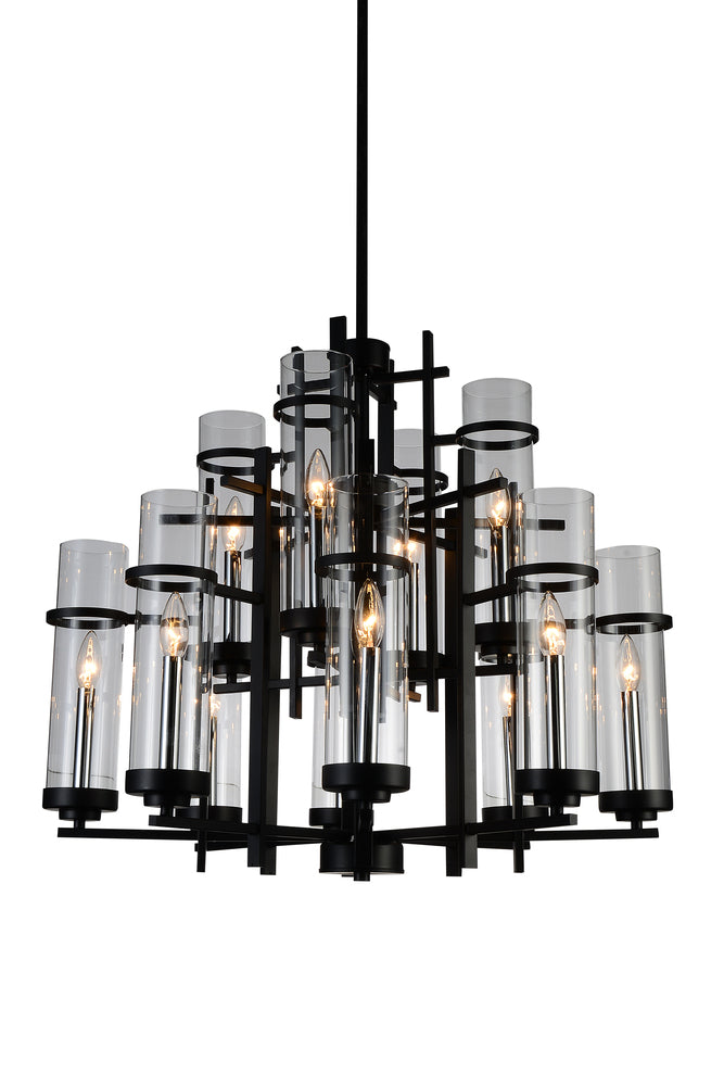 CWI LIGHTING  9827P30-12-101-A  Sierra 12 Light Up Chandelier with Black finish