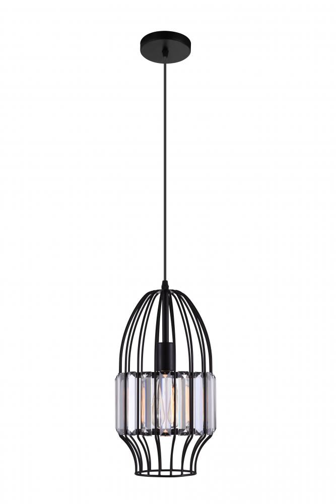 CWI Lighting   9942P7-1-101  Alethia 1 Light Down Mini Pendant with Black finish