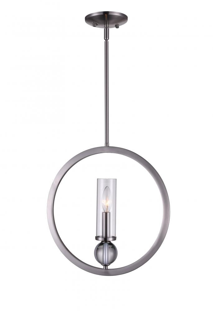 CWI LIGHTING  9951P15-1-606  Elton 1 Light Pendant with Satin Nickel finish