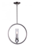 CWI LIGHTING  9951P15-1-606  Elton 1 Light Pendant with Satin Nickel finish