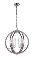 CWI LIGHTING   9951P19-6-606  Elton 6 Light Chandelier with Satin Nickel finish