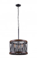 CWI LIGHTING  9954P16-3-101  Parsh 3 Light Drum Shade Chandelier with Pewter finish