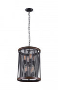 CWI LIGHTING  9954P16-8-101  Parsh 8 Light Drum Shade Chandelier with Pewter finish