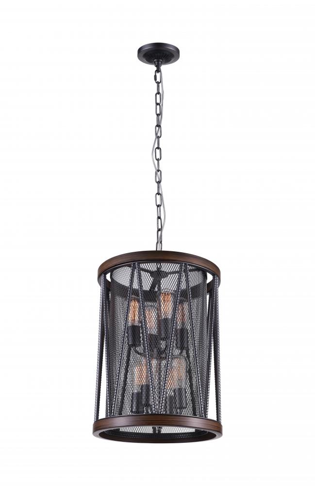 CWI LIGHTING  9954P16-8-101  Parsh 8 Light Drum Shade Chandelier with Pewter finish