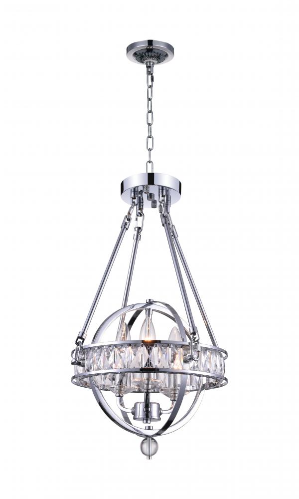 CWI LIGHTING  9957P12-3-601  Arkansas 3 Light Mini Chandelier with Chrome finish
