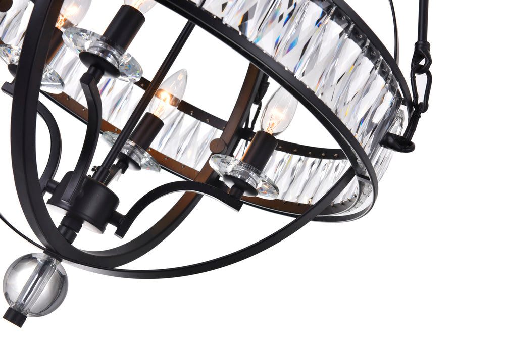 CWI LIGHTING  9957P20-4-101  Arkansas 4 Light Chandelier with Black finish
