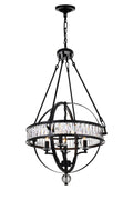 CWI LIGHTING  9957P20-4-101  Arkansas 4 Light Chandelier with Black finish
