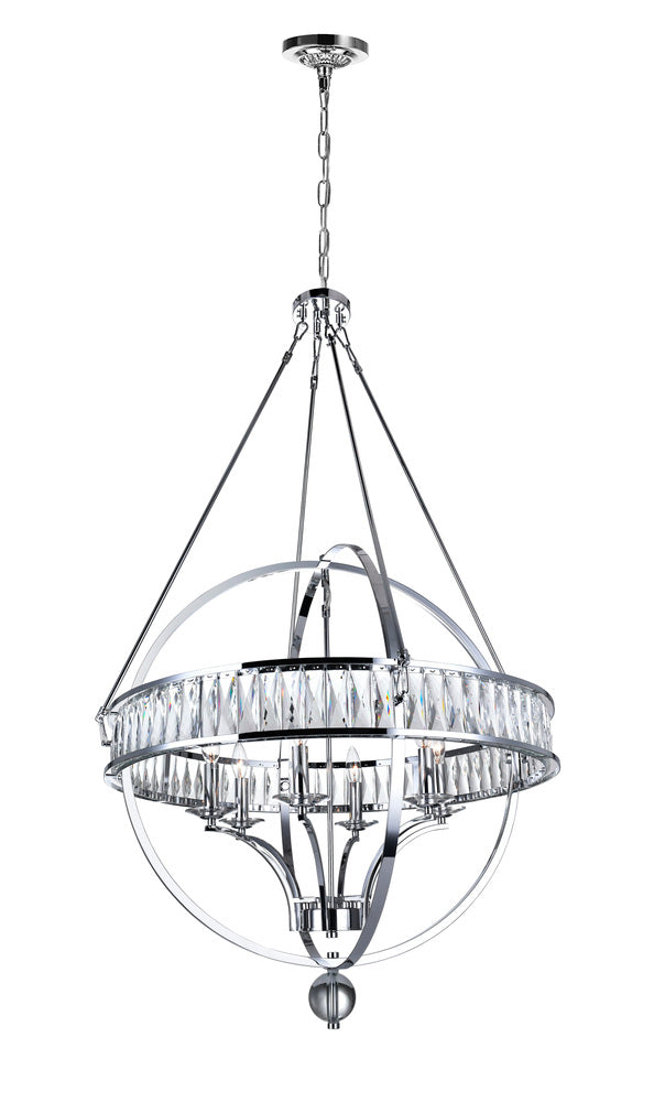 CWI LIGHTING  9957P30-6-601  Arkansas 6 Light Chandelier with Chrome finish