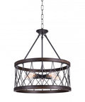 CWI LIGHTING  9966P23-5-242-A  Amazon 5 Light Drum Shade Chandelier with Gun Metal finish