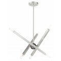 LIVEX LIGHTING Monaco Chandelier Brushed Nickel with Black Chrome Accents 46984-91