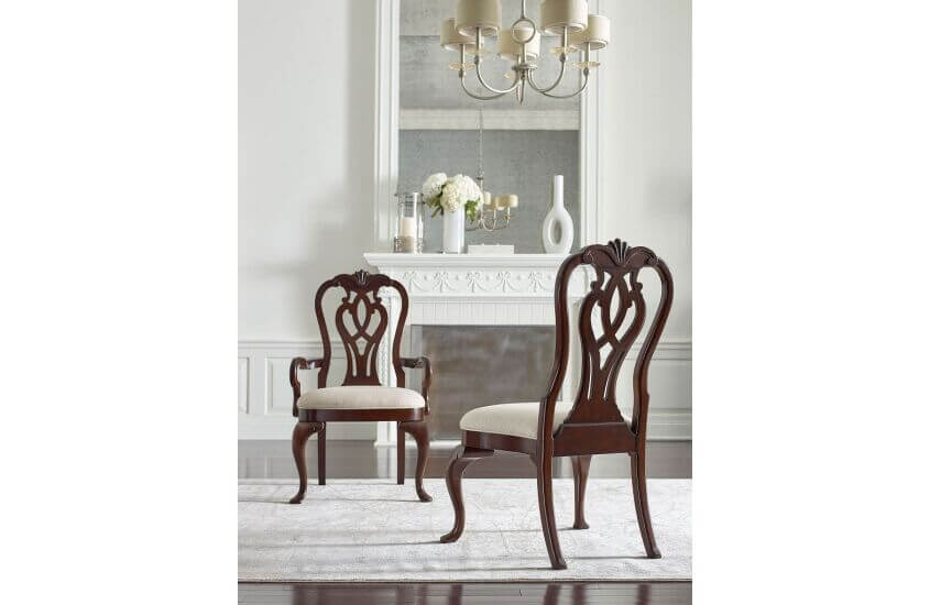 KINCAID HADLEIGH QUEEN ANNE ARM CHAIR SET OF TWO 607-637
