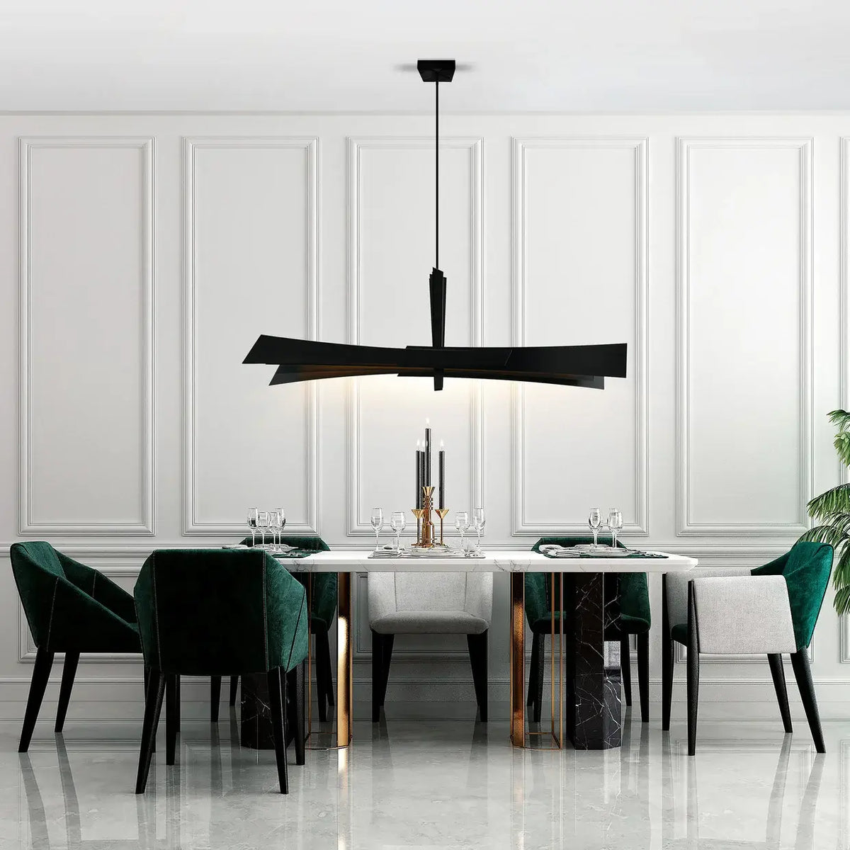 CWI LIGHTING SOLARA LED 72" BLACK CHANDELIER 1717P72-101