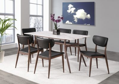 FURNISHINGS MATE CARIBOU TABLE WHITE SINTERED STONE DT Y02-STN1 W