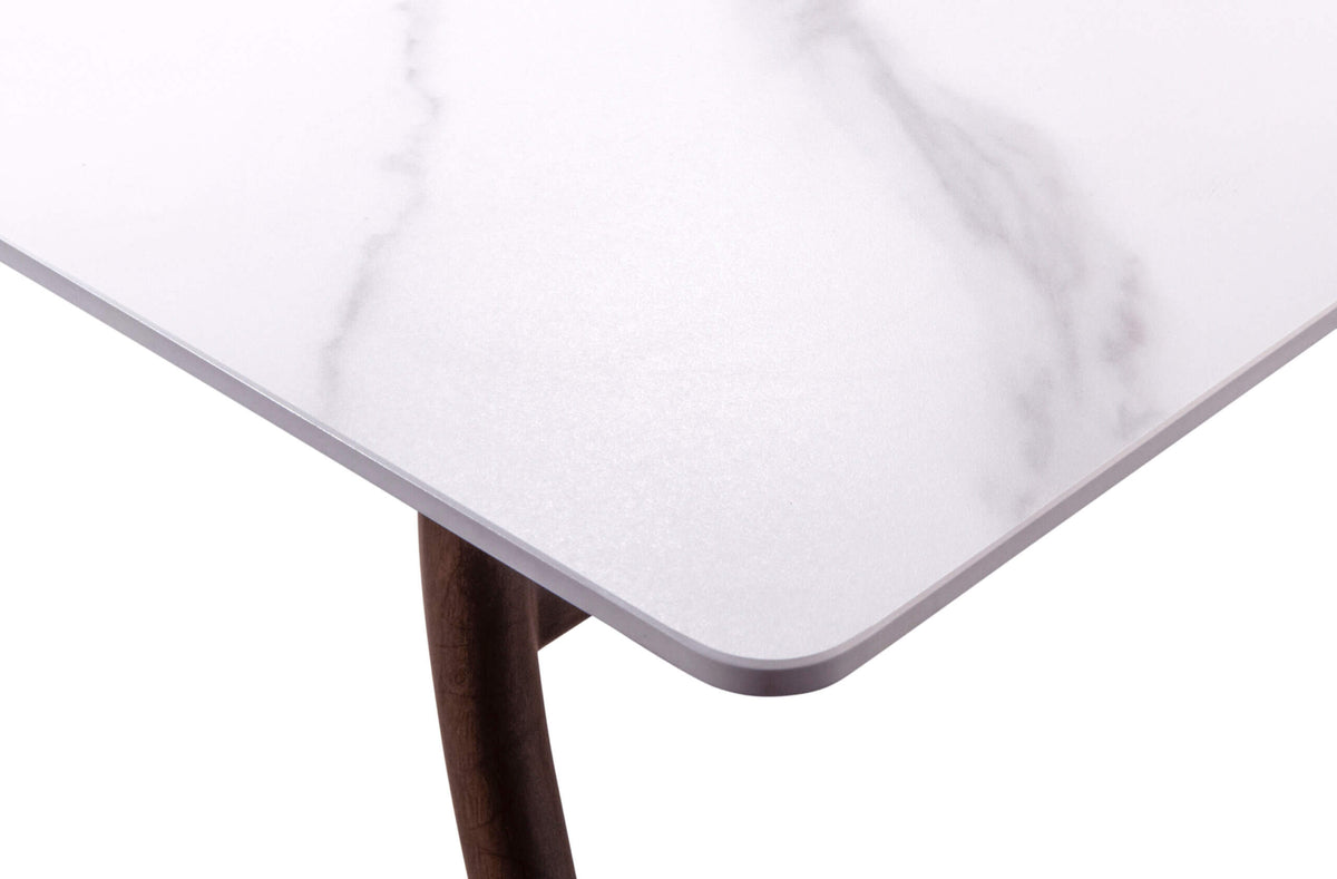 FURNISHINGS MATE CARIBOU TABLE WHITE SINTERED STONE DT Y02-STN1 W