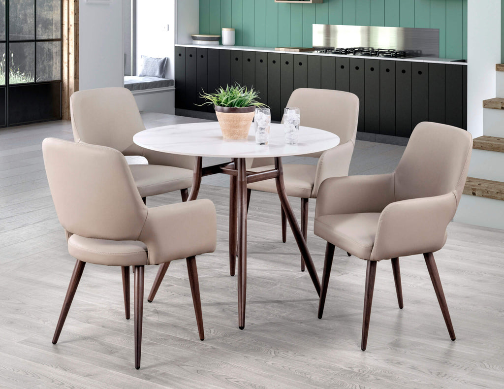 FURNISHINGS MATE CARIBOU TABLE WHITE SINTERED STONE DT Y03-STN1 W
