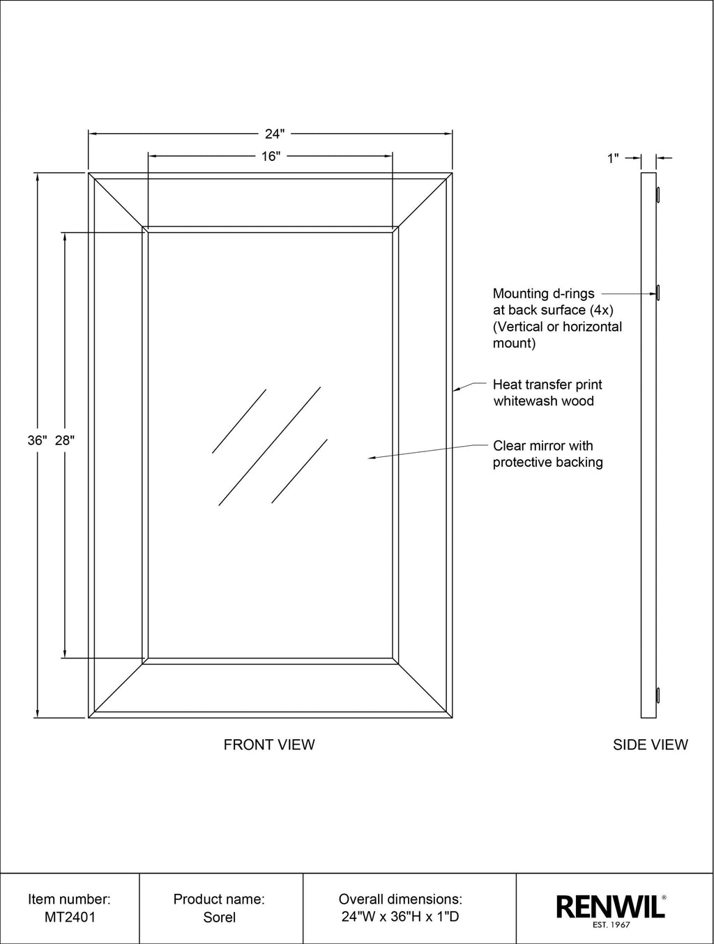 RENWIL MT2401 SOREL MIRROR