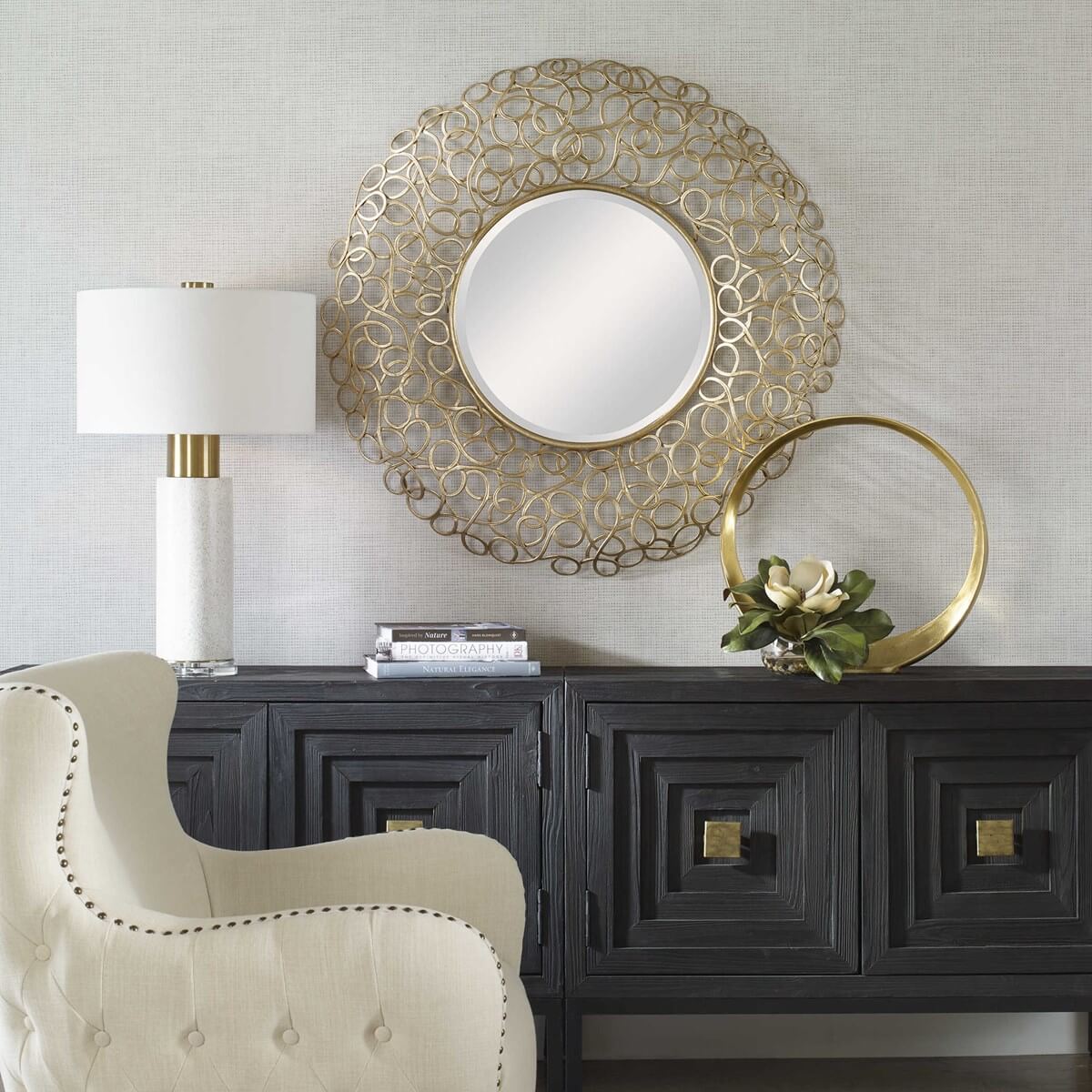 UTTERMOST SWIRL ROUND MIRROR 09850
