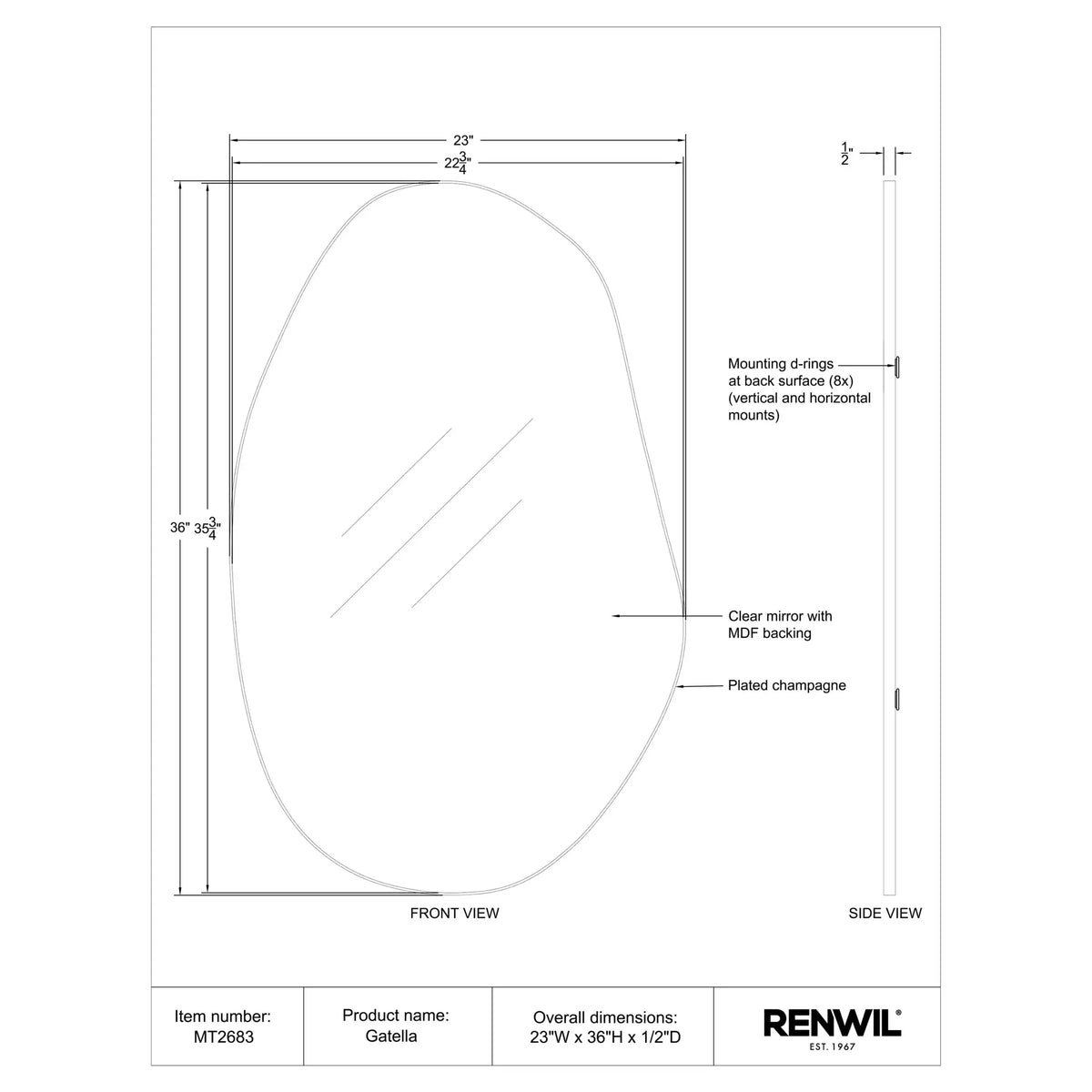 RENWIL GATELLA MIRROR MT2683