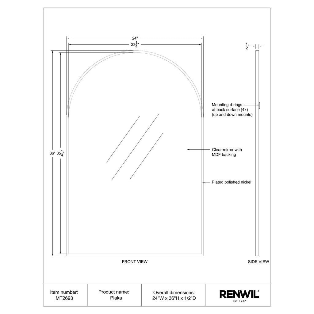 RENWIL PLAKA MIRROR MT2693