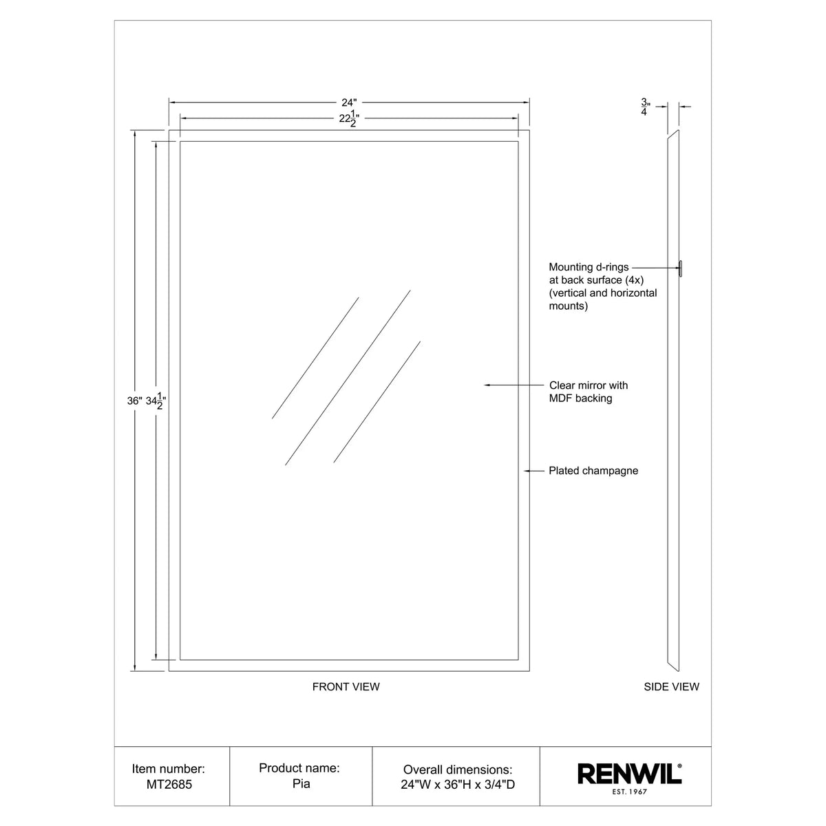 RENWIL PIA MIRROR MT2685