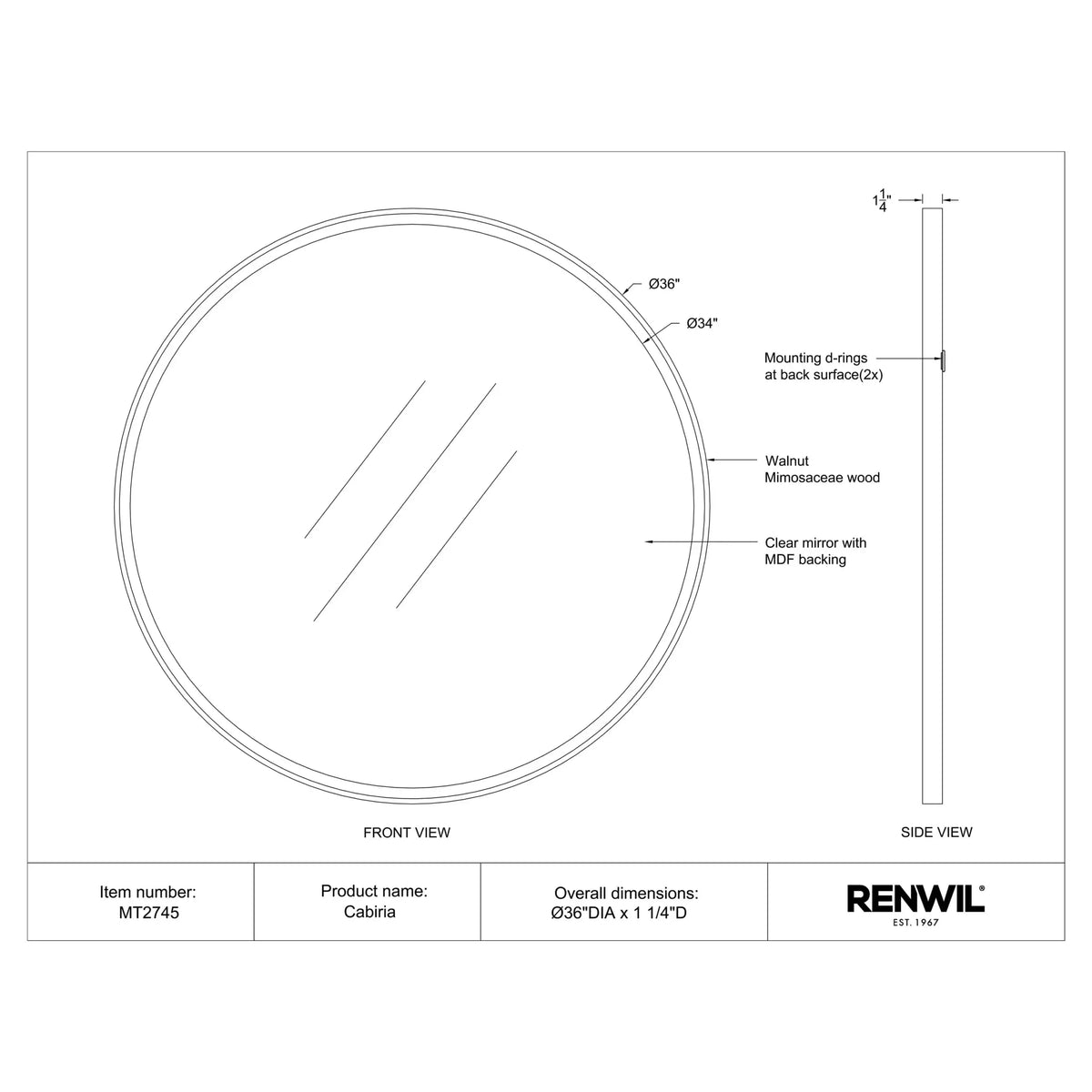 RENWIL CABIRIA MIRROR MT2745