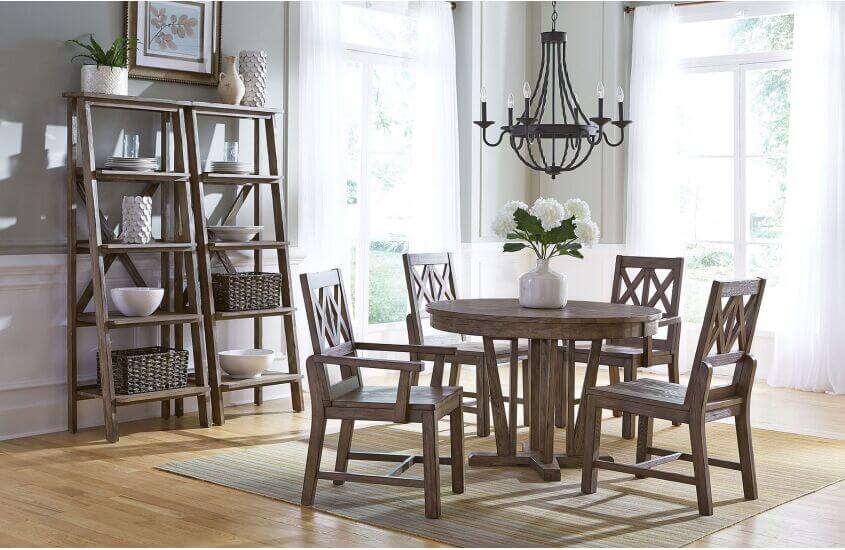 KINCAID FOUNDRY WOOD ARM CHAIR SET OF TWO 59-062