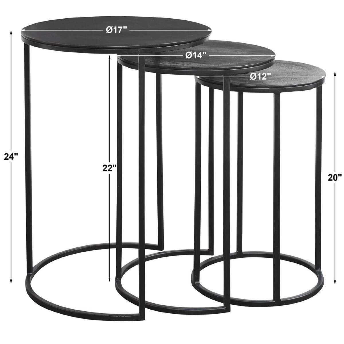 NESTING TABLES SET OF THREE 00032w